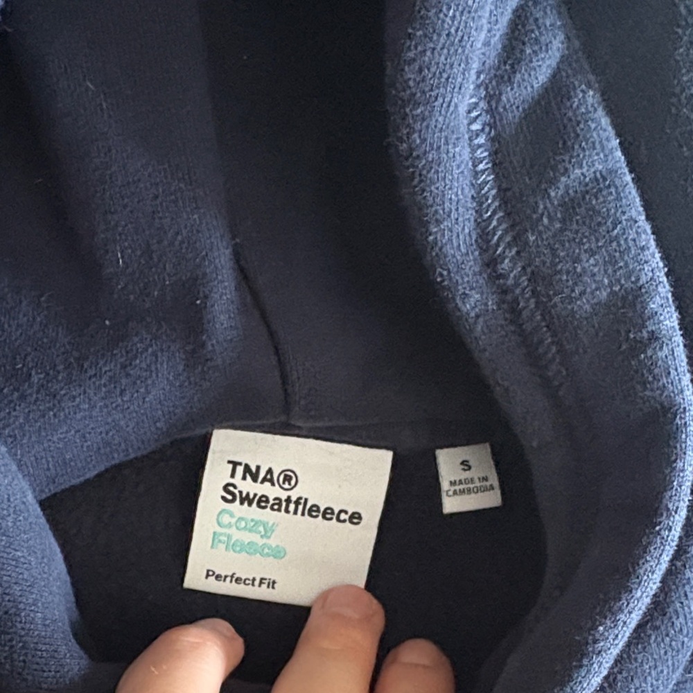 TNA Cozy Navy Sweatfleece Sweater